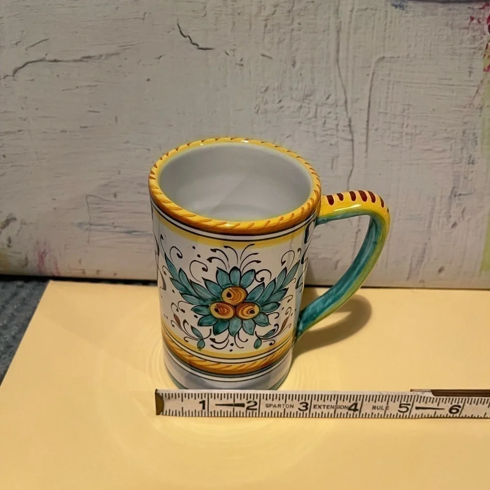 VTG Fima Deruta Italian hand painted ceramic coffee cup